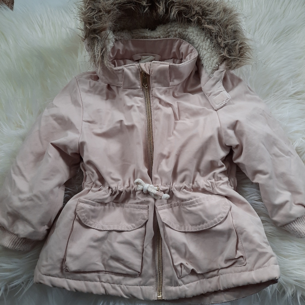 h&m winter jacket with removable fur hood